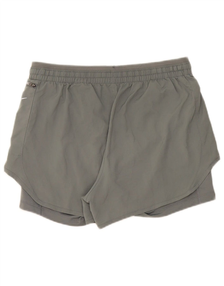 Nike Womens Dri Fit Sport Shorts UK 14 Medium Grey Polyester