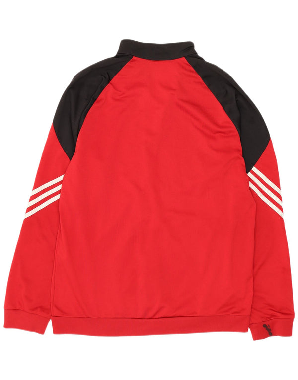 Adidas Mens Tracksuit Top Jacket Large Red Polyester