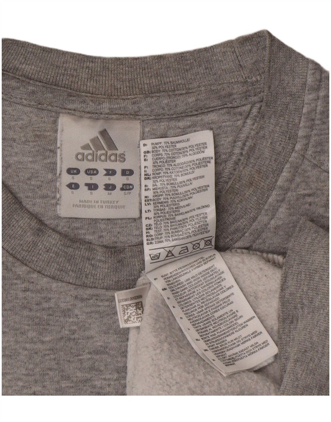 Adidas Mens Graphic Sweatshirt Jumper Small Grey Cotton