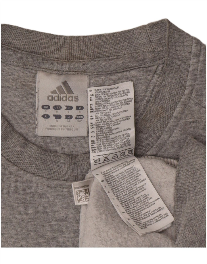 Adidas Mens Graphic Sweatshirt Jumper Small Grey Cotton