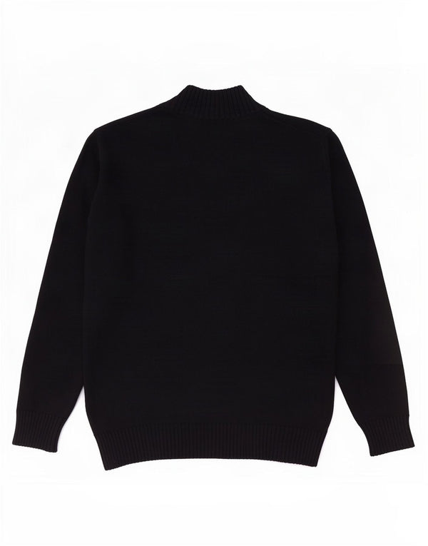 Zara Mens V-Neck Jumper Sweater Large Navy Blue Cotton
