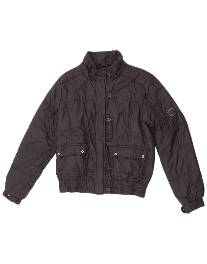 Champion Girls Padded Bomber Jacket 11-12 Years Large Black Polyamide