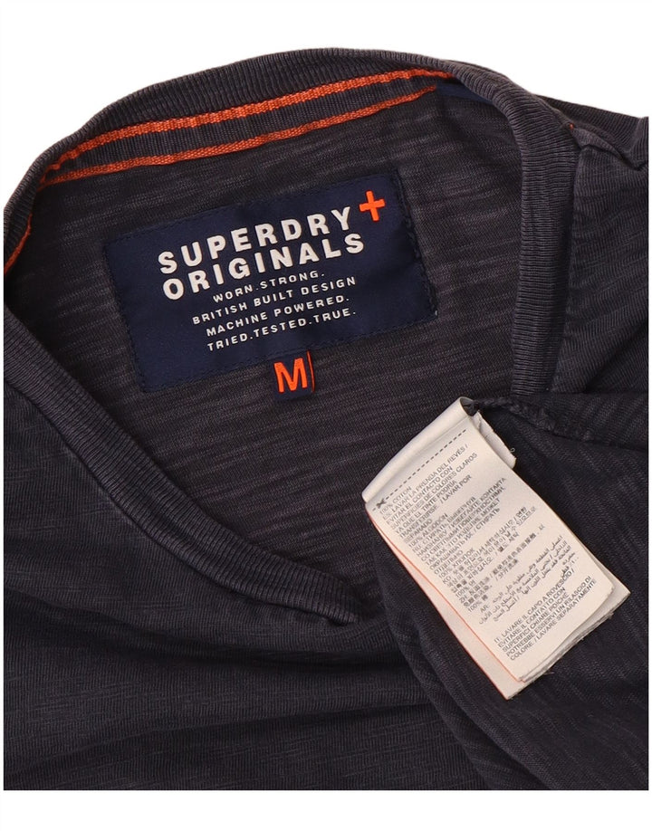 Superdry Mens T-Shirt Top Medium Navy Blue Cotton