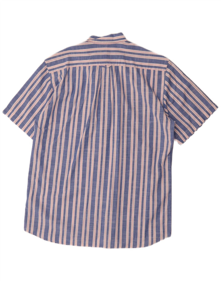 Gant Mens Short Sleeve Regular Fit Shirt Medium Blue Striped Cotton