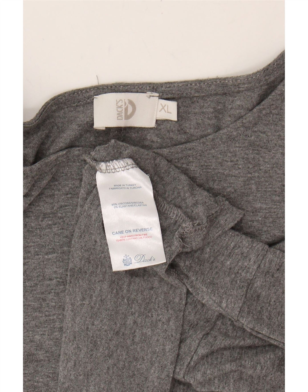 DACK'S Womens Oversized Top 3/4 Sleeve UK 18 XL Grey Viscose Vintage Dack's and Second-Hand Dack's from Messina Hembry 