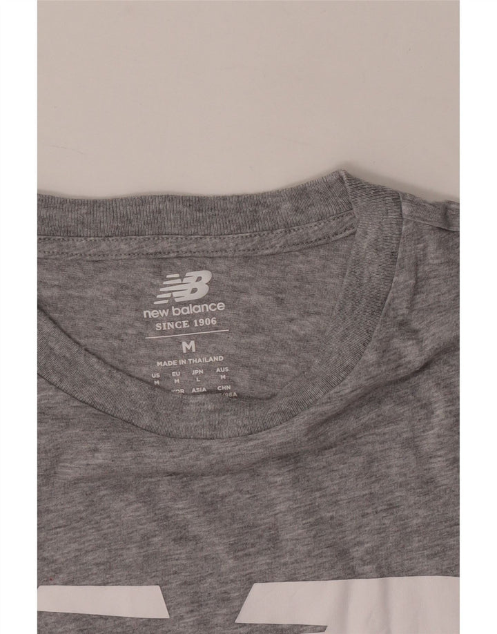 New Balance Mens Graphic T-Shirt Top Medium Grey Flecked