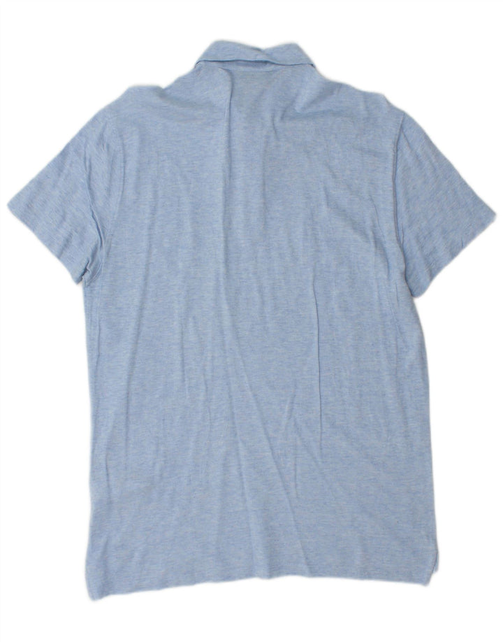 MASSIMO DUTTI Mens Polo Shirt Medium Blue Cotton