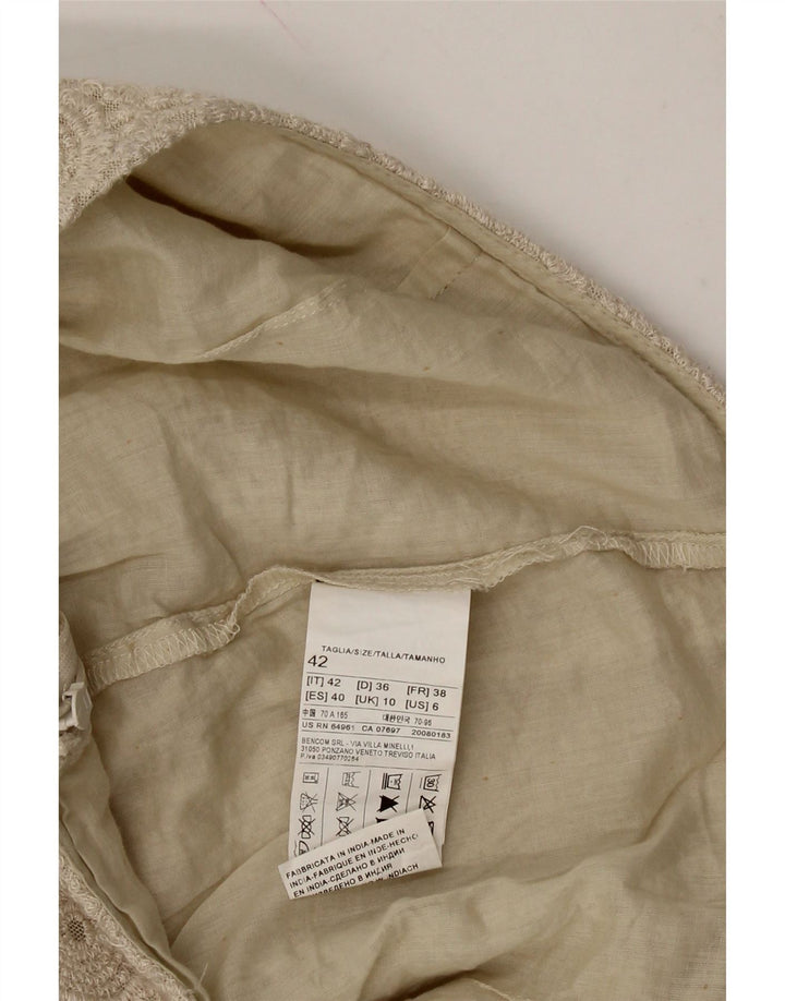 BENETTON Womens Straight Skirt IT 42 Medium W30  Beige Paisley Polyester Vintage Benetton and Second-Hand Benetton from Messina Hembry 