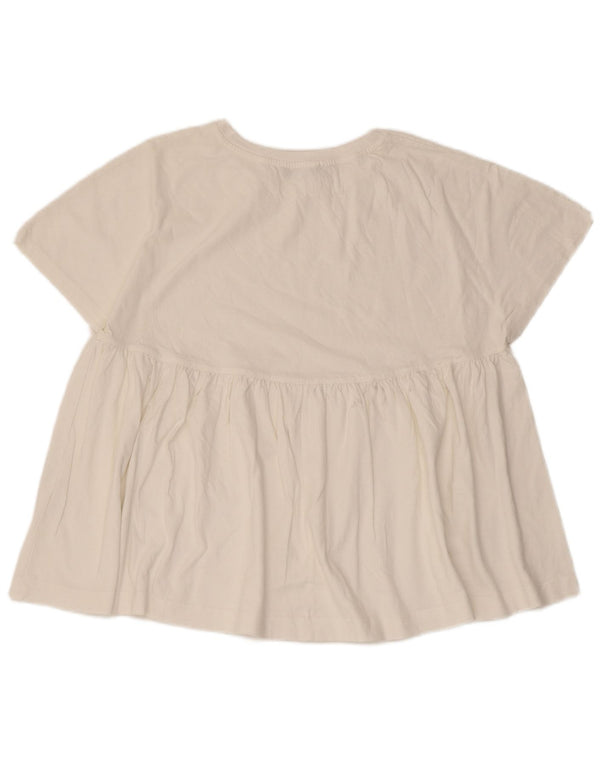 Zara Womens Oversized Blouse Top UK 10 Small White Cotton