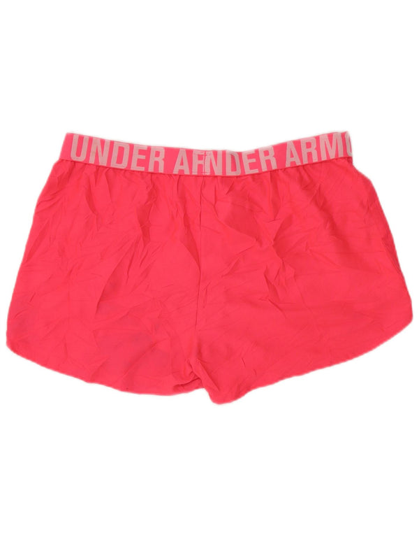 Under Armour Womens Heat Gear Graphic Sport Shorts UK 14 Large  Pink