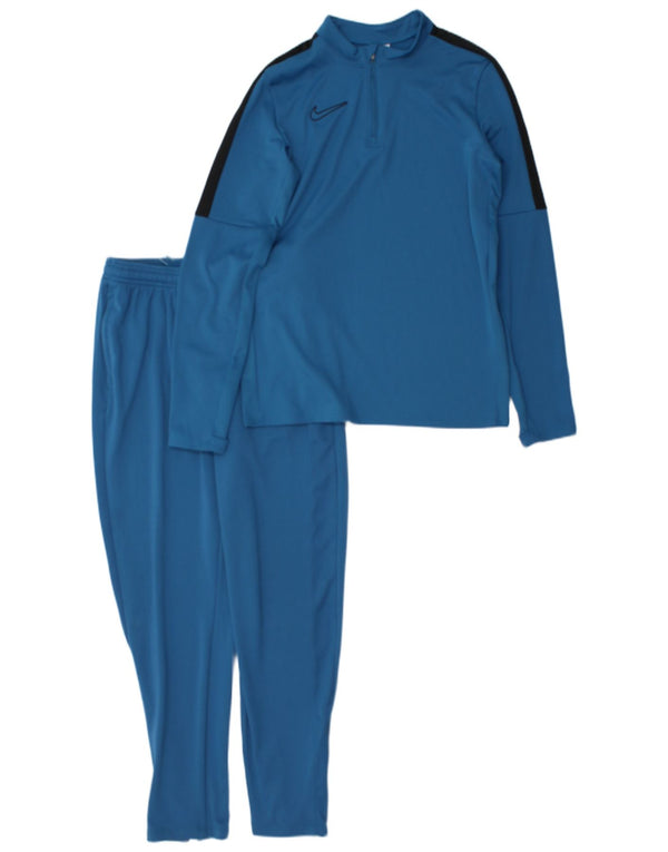 Nike Boys Dri Fit Full Tracksuit 12-13 Years Large Blue Colourblock