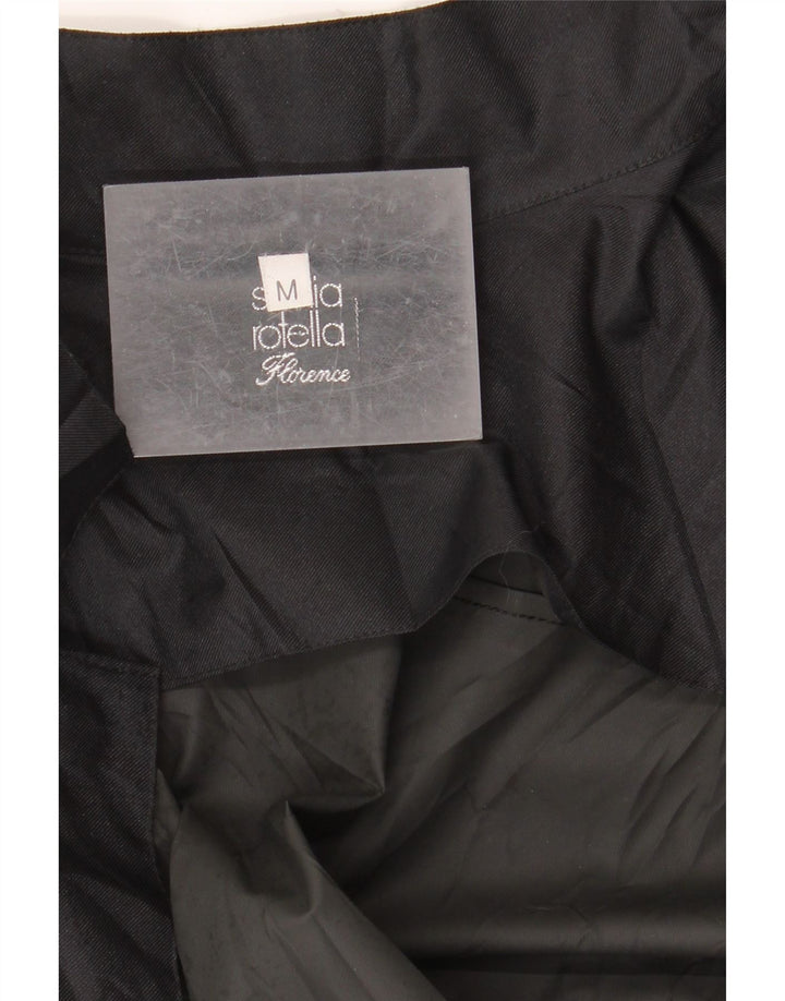 Vintage Mens Trench Coat UK 14 Medium Black