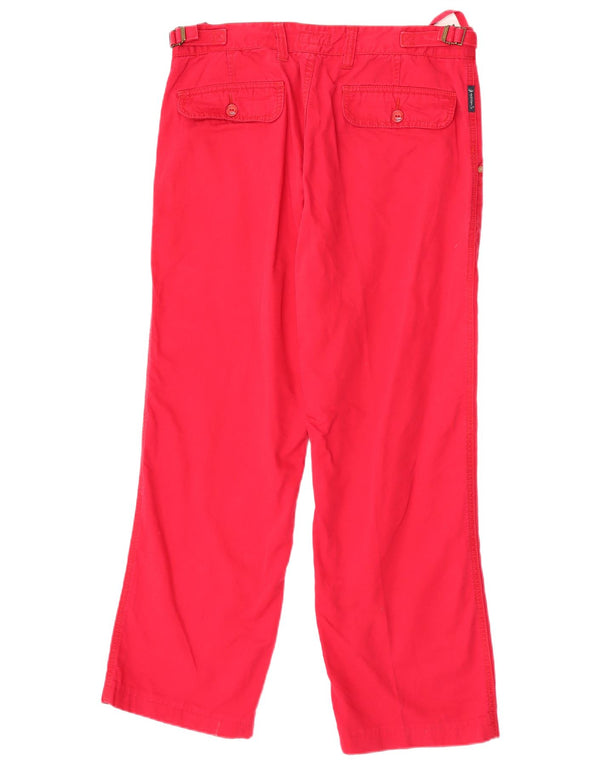 Armani Mens Straight Casual Trousers W34 L30 Red Cotton