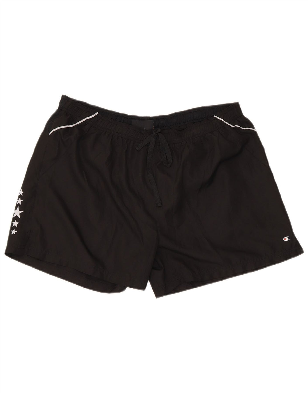 Champion Womens Graphic Regular Sport Shorts UK 14 Large Black Polyester
