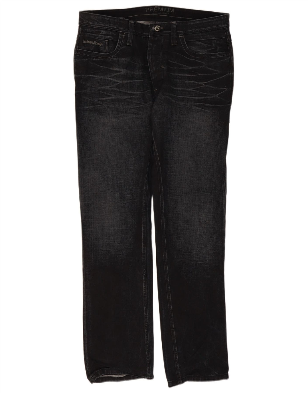 Jack & Jones Mens Straight Jeans W36 L34 Black
