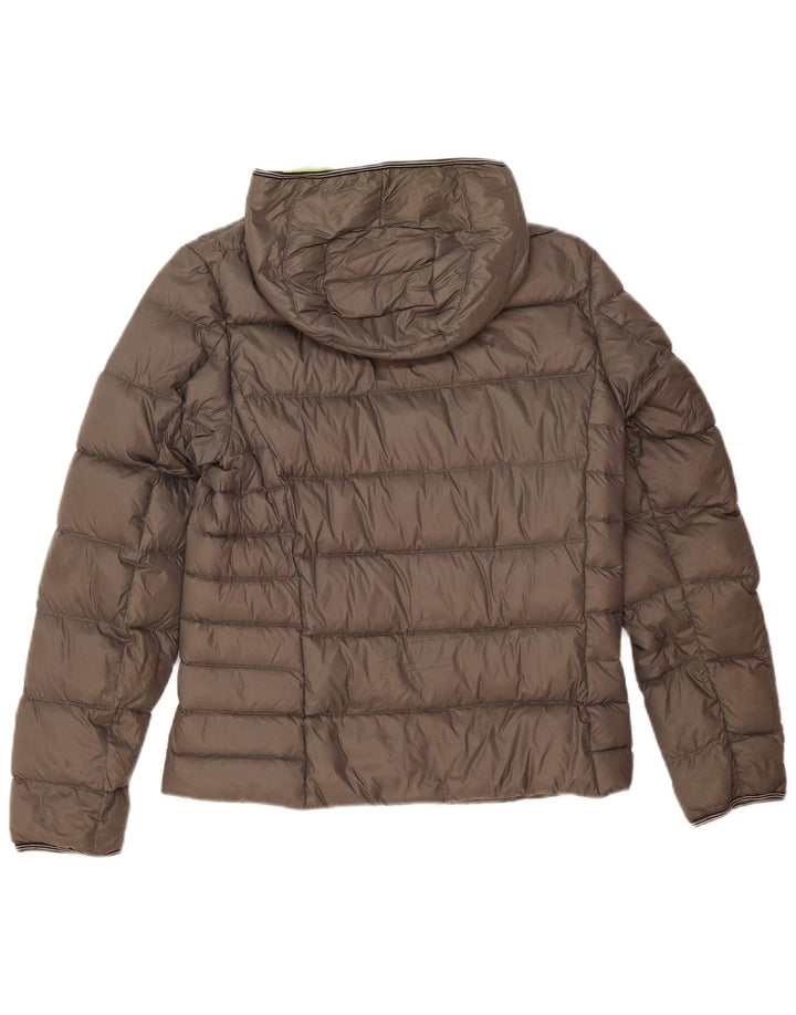 Fred Perry Mens Hooded Padded Jacket UK 36 Small Grey