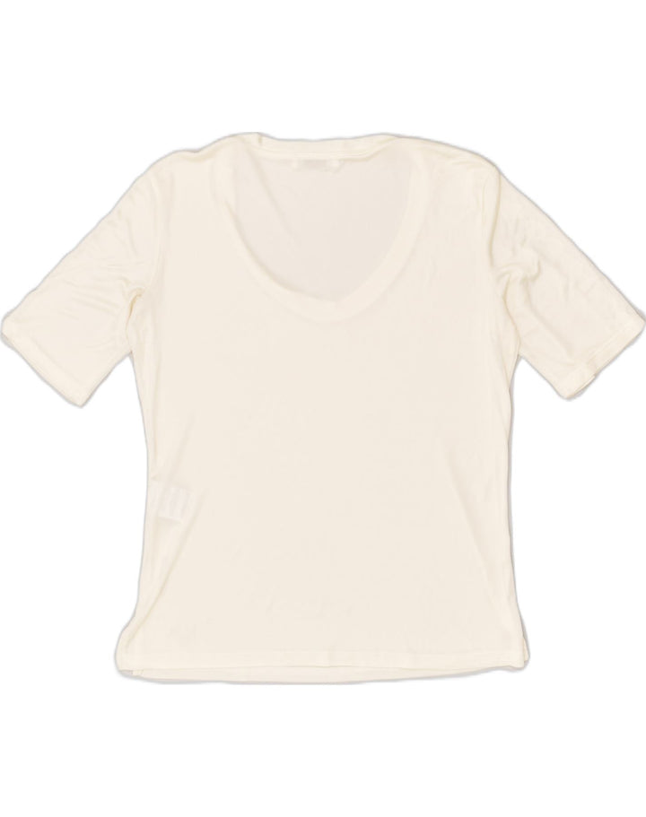 PERTE BY KRIZIA Womens T-Shirt Top UK 14 Medium White Acetate | Vintage Perte by Krizia | Thrift | Second-Hand Perte by Krizia | Used Clothing | Messina Hembry 