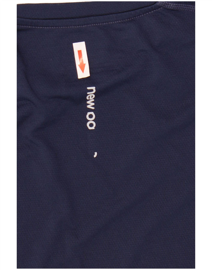 New Balance Mens Graphic Top Long Sleeve Large Navy Blue Polyester