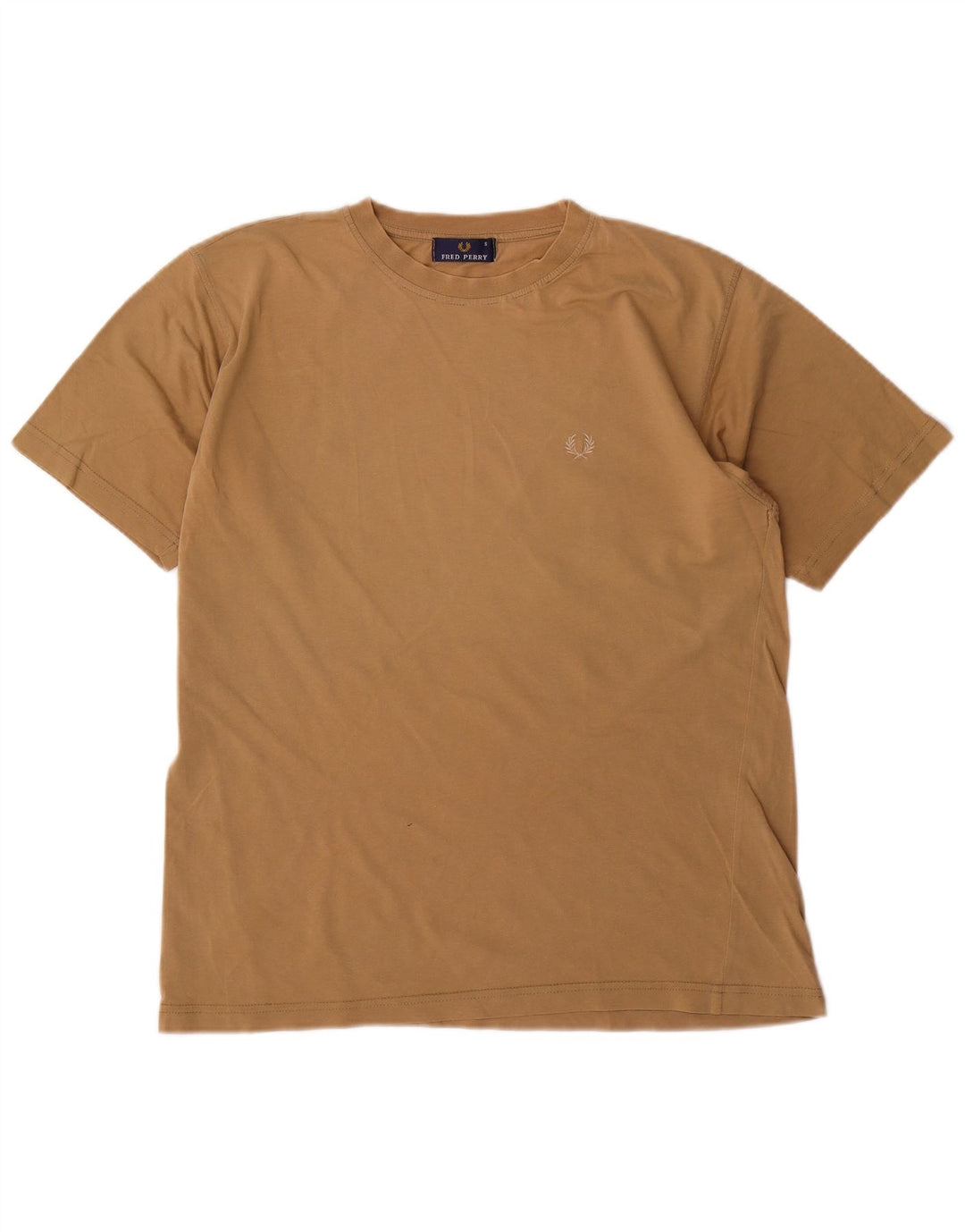 Fred Perry Mens T-Shirt Top Small Beige Cotton