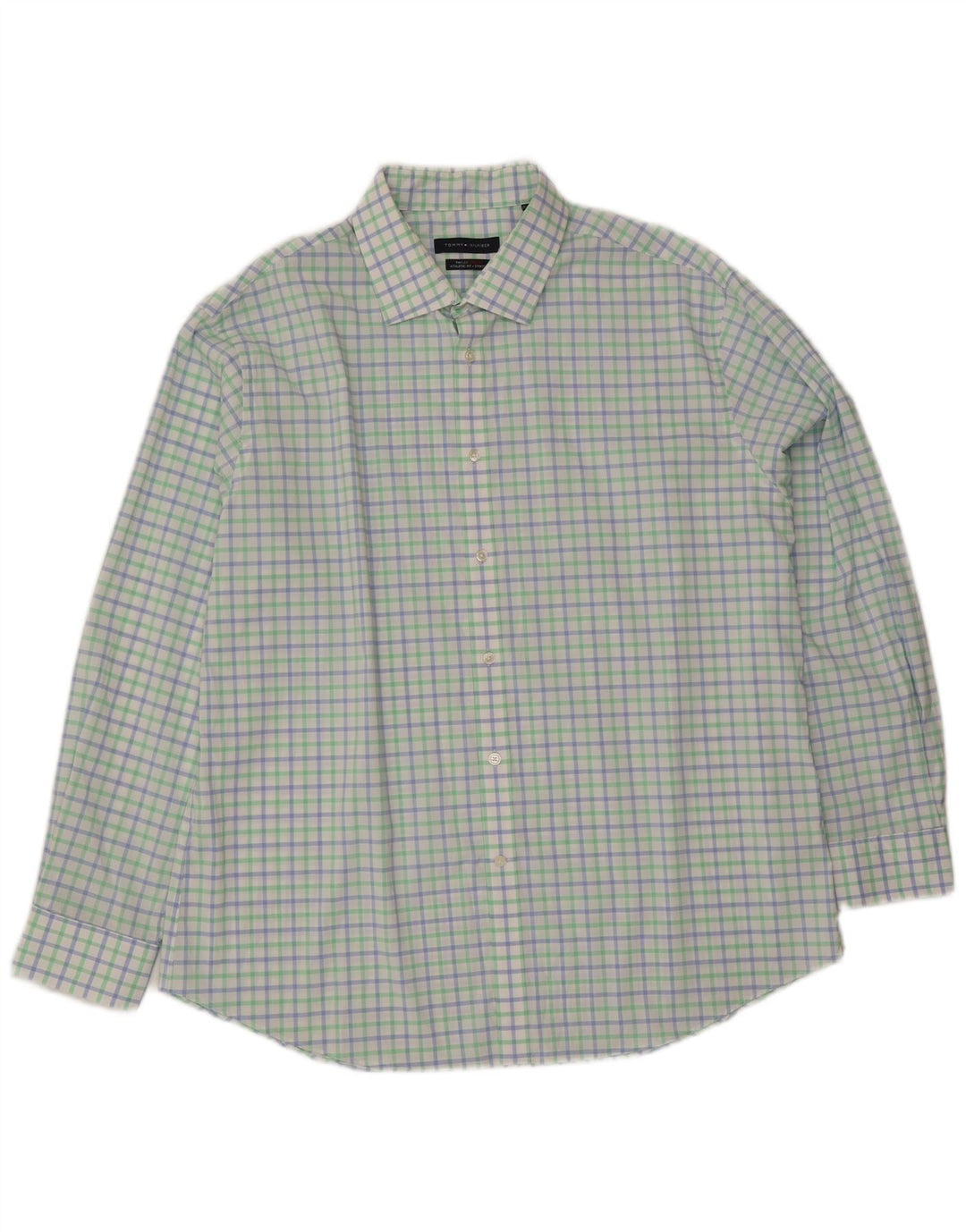 Tommy Hilfiger Mens Athletic Fit Shirt Size 18 2XL Multicoloured Gingham
