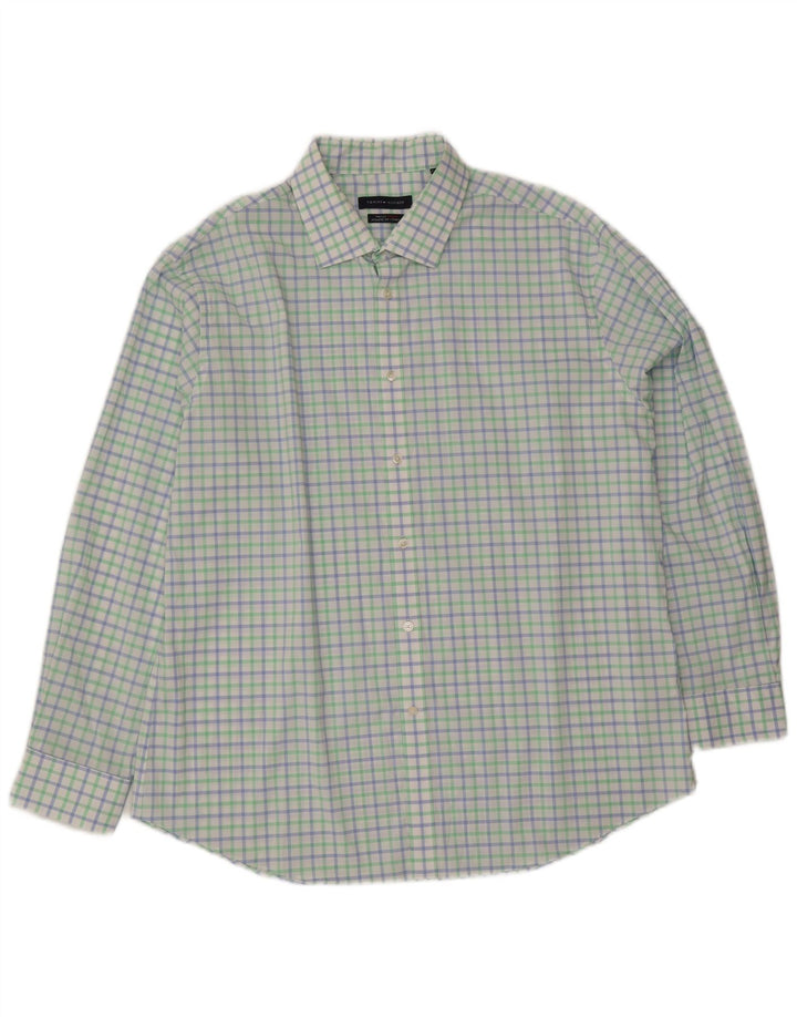 Tommy Hilfiger Mens Athletic Fit Shirt Size 18 2XL Multicoloured Gingham
