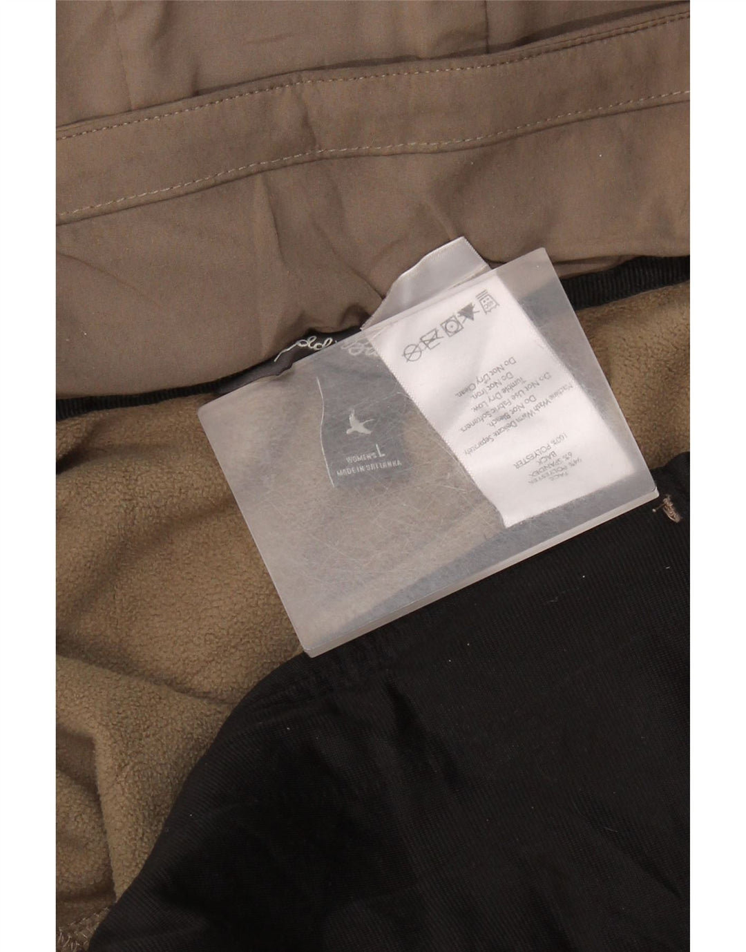 EDDIE BAUER Womens Hooded Windbreaker Coat UK 16 Large Beige Polyester