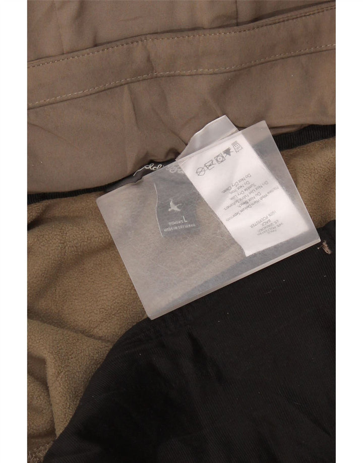 EDDIE BAUER Womens Hooded Windbreaker Coat UK 16 Large Beige Polyester