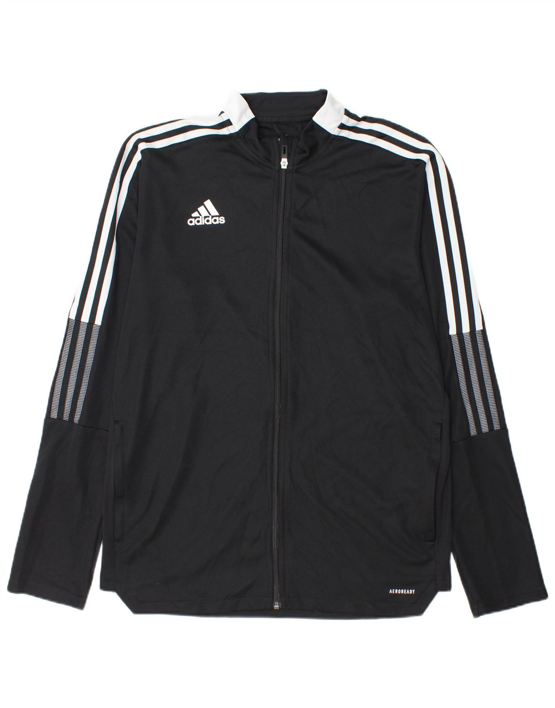 Adidas Mens Aeroready Tracksuit Top Jacket Large Black Polyester