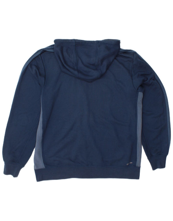 Adidas Mens Climalite Zip Hoodie Sweater Large Navy Blue Colourblock