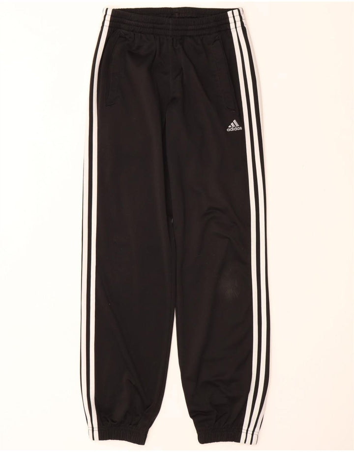 ADIDAS Boys Tracksuit Trousers Joggers 13-14 Years  Black Polyester