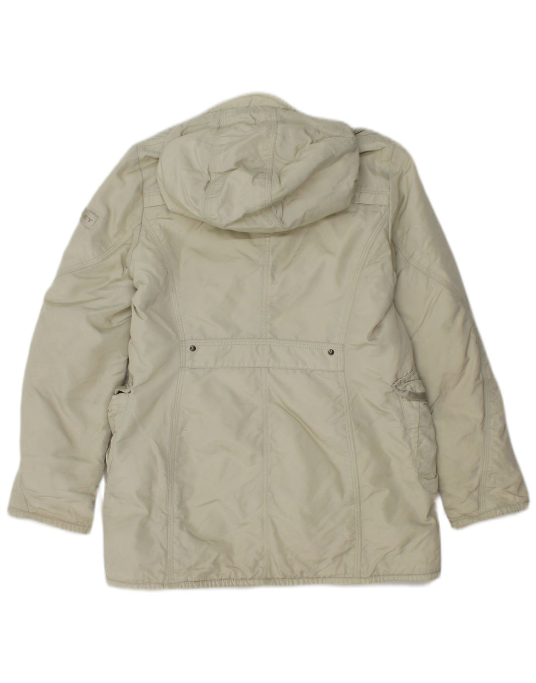 PEUTEREY Girls Hooded Utility Jacket 9-10 Years Large Off White Polyamide