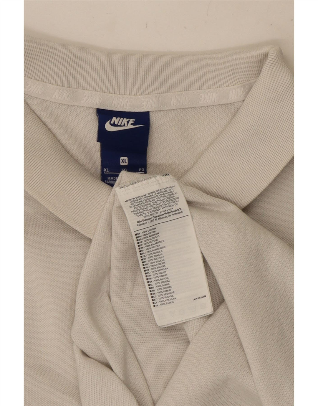 NIKE Mens Polo Shirt XL White Cotton