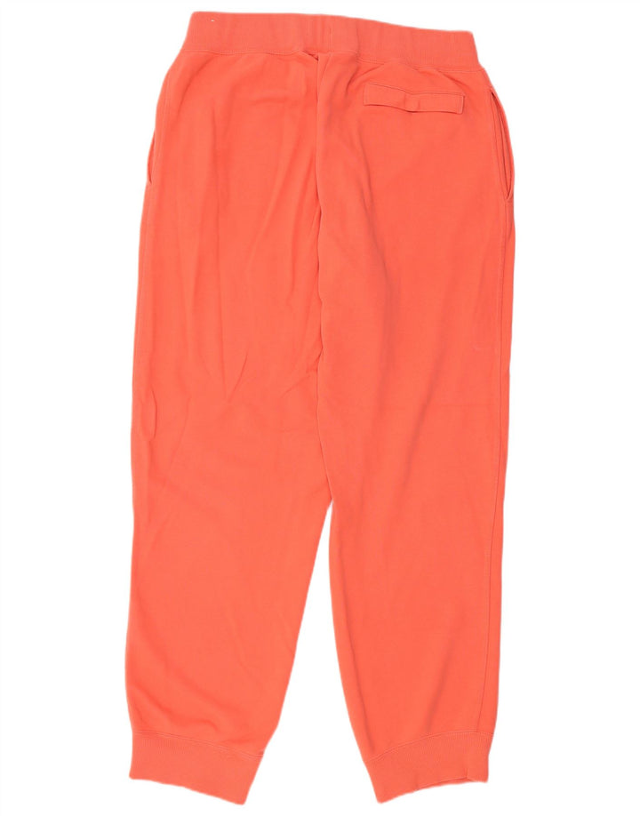 NIKE Womens Tracksuit Trousers Joggers UK 16 Large Orange Cotton