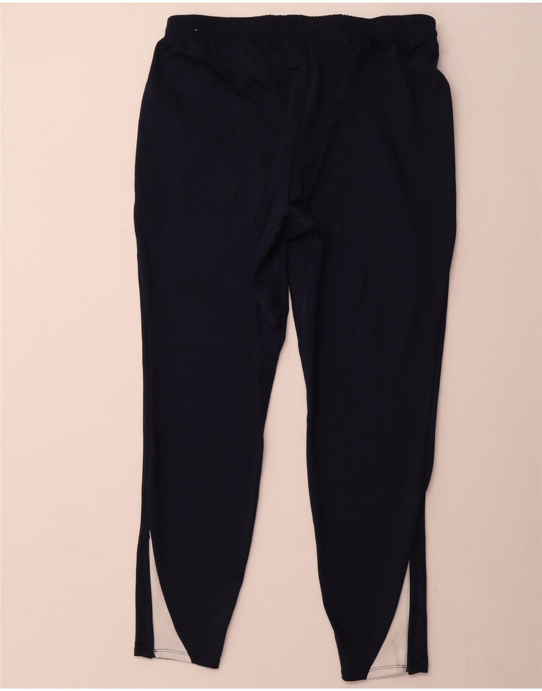 NIKE Mens Dri Fit Slim Fit Tracksuit Trousers Large Navy Blue Polyester