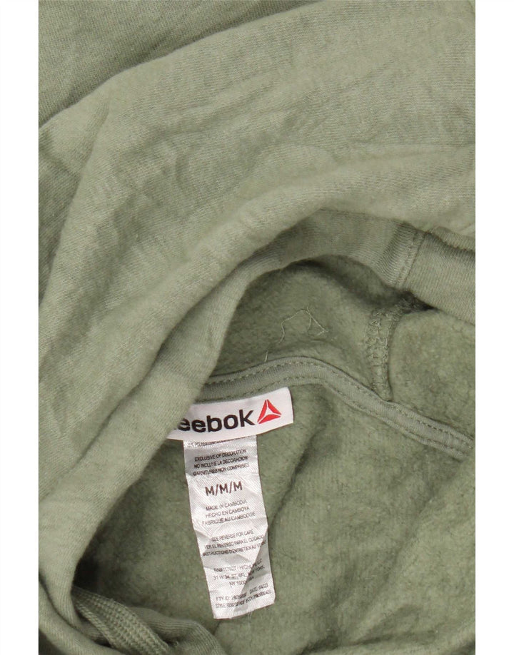 Reebok Mens Hoodie Jumper Medium Green Cotton