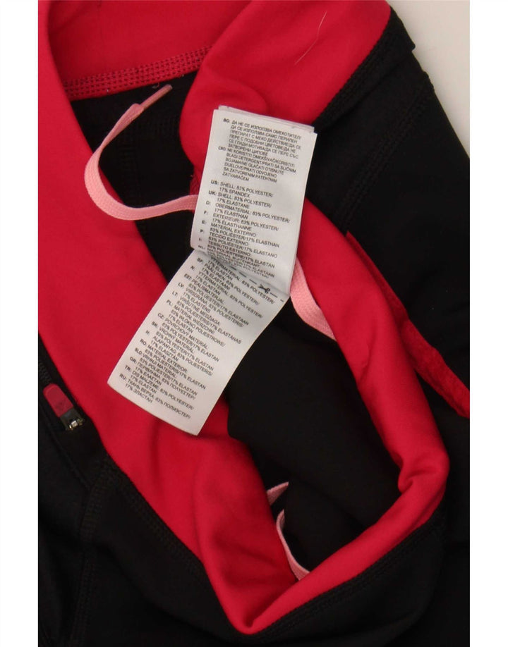 Adidas Womens Capri Leggings UK 12 Medium Black Colourblock Polyester