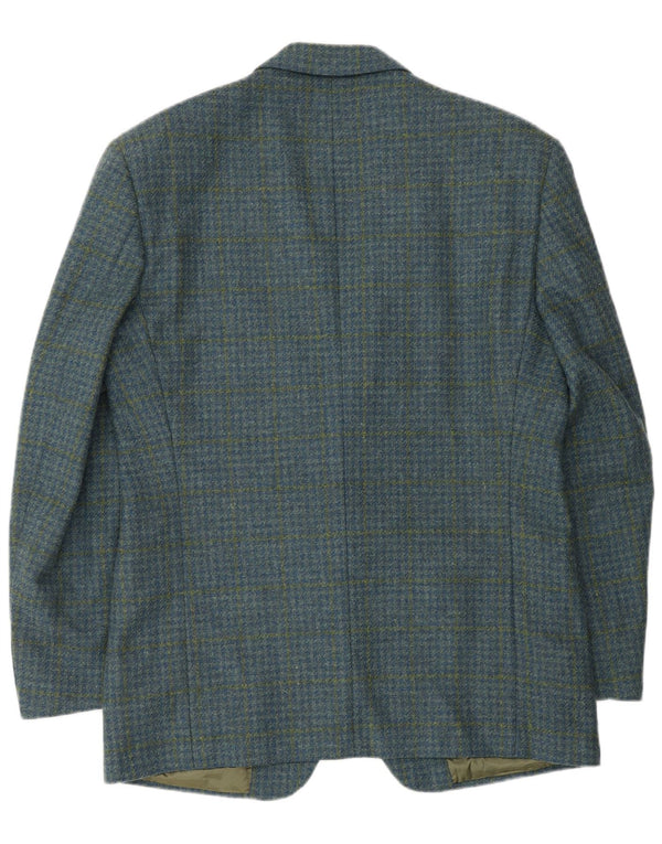 GILBERTO DOARDI Mens Blazer Jacket IT 50 Large Blue Houndstooth Classic