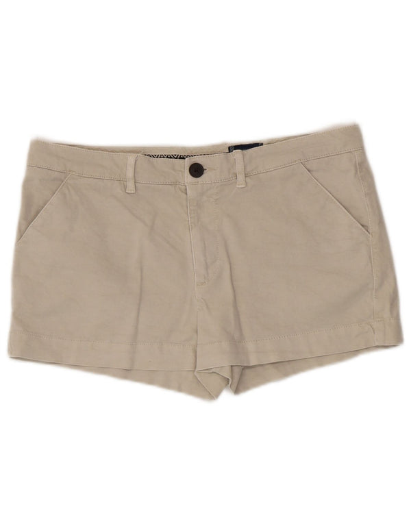 Superdry Womens Chino Shorts UK 12 Medium W34  Beige Cotton