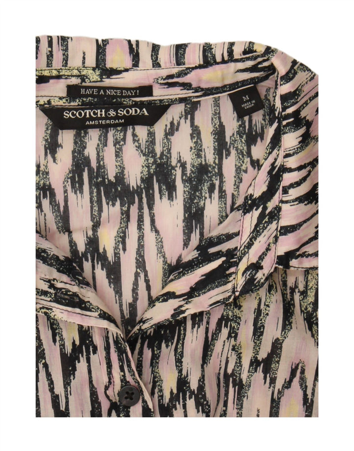 Scotch & Soda Womens Abstract Pattern Shirt Blouse UK 14 Medium Pink