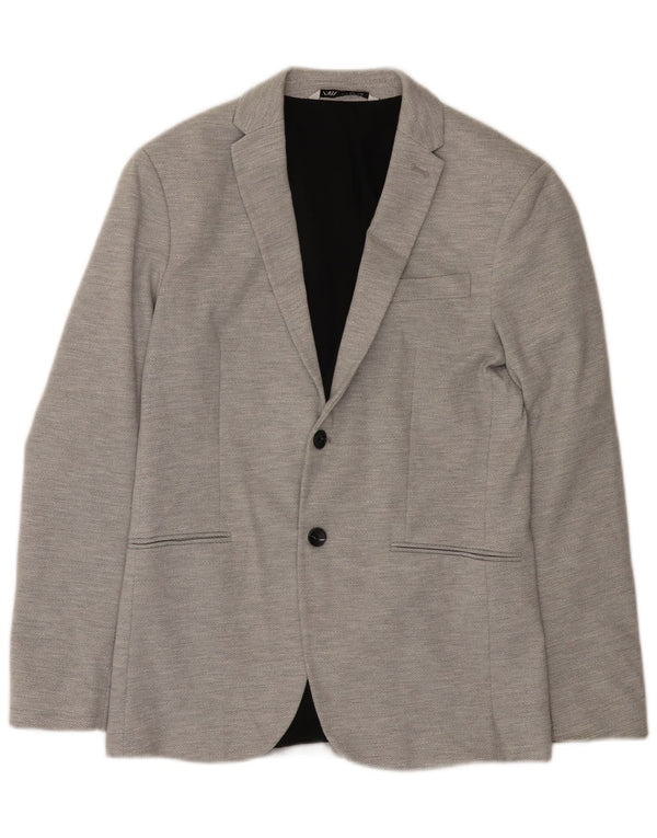 Zara Mens 2 Button Blazer Jacket UK 38 Medium Grey