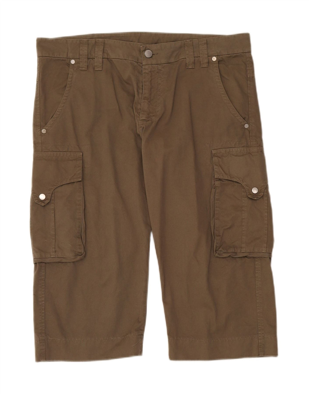 GAZZARRINI Mens Cargo Bermuda Shorts IT 50 Large W38  Khaki Cotton
