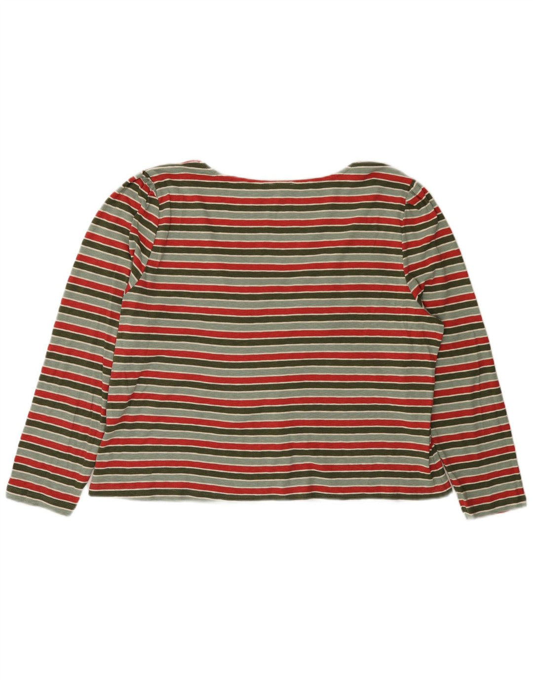 Fat Face Womens Crop Shirt Blouse UK 24 4XL Green Striped Cotton