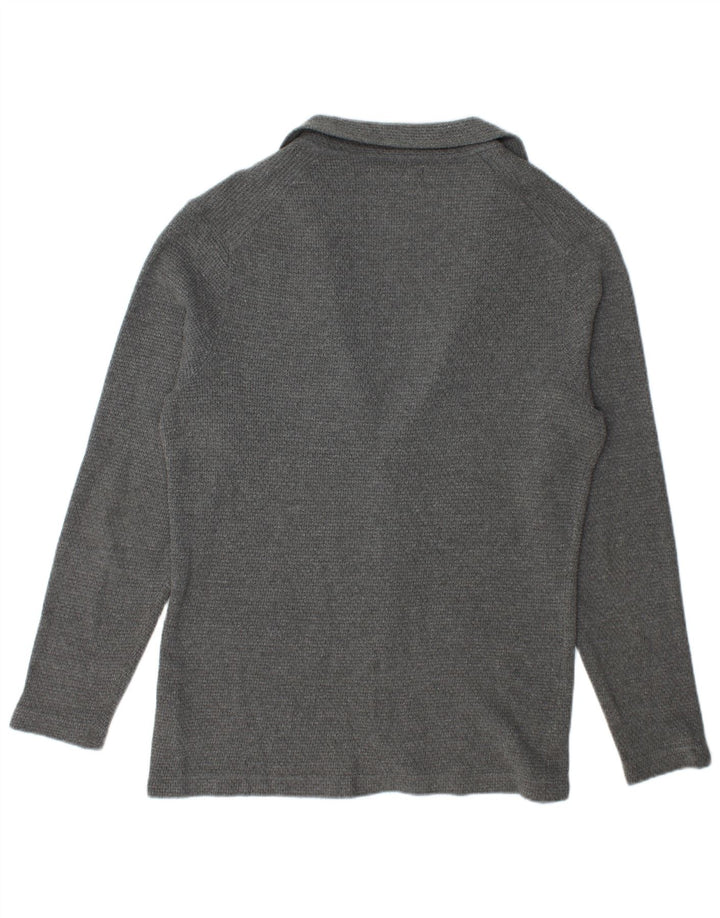 ZARA Mens Cardigan Sweater Medium Grey Polyester