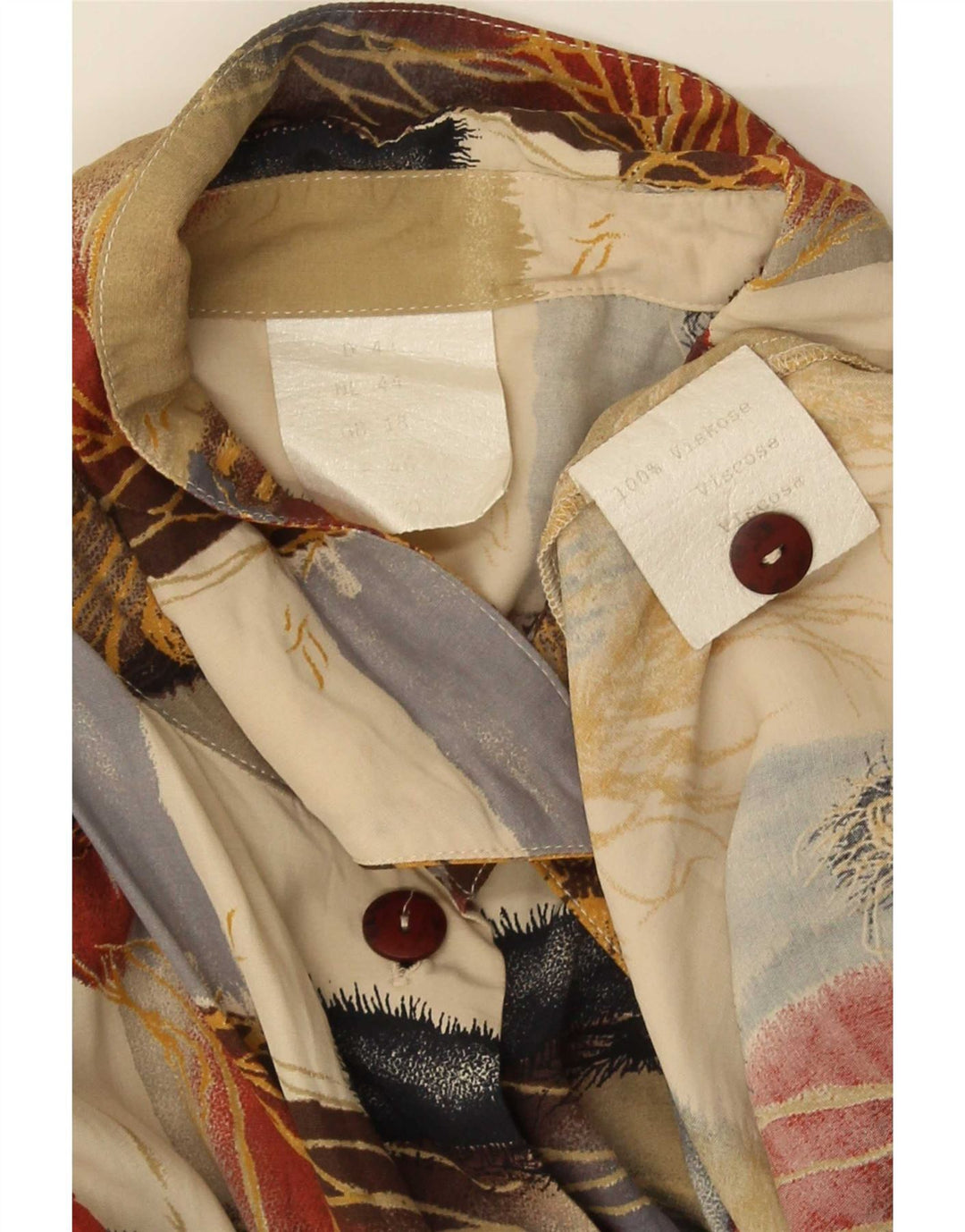 Vintage Womens Shirt Blouse UK 18 XL  Multicoloured Patchwork Viscose