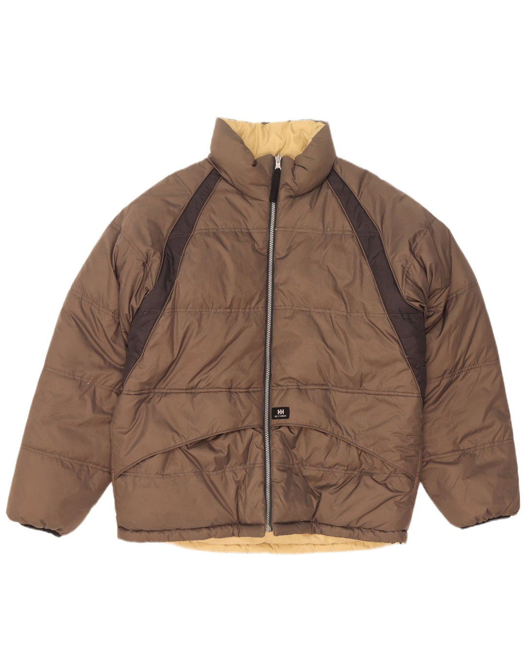 Helly Hansen Mens Reversible Padded Jacket UK 38 Medium Brown Nylon