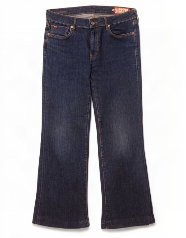 Rifle Womens Flared Jeans W30 L29 Navy Blue Cotton