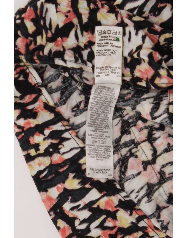 Marks & Spencer Womens Abstract Pattern Blouse Top UK 10 Small Multicoloure
