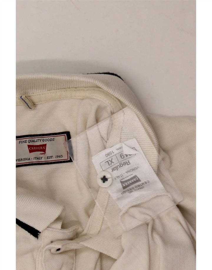 CARRERA Mens Regular Polo Shirt XL White Cotton