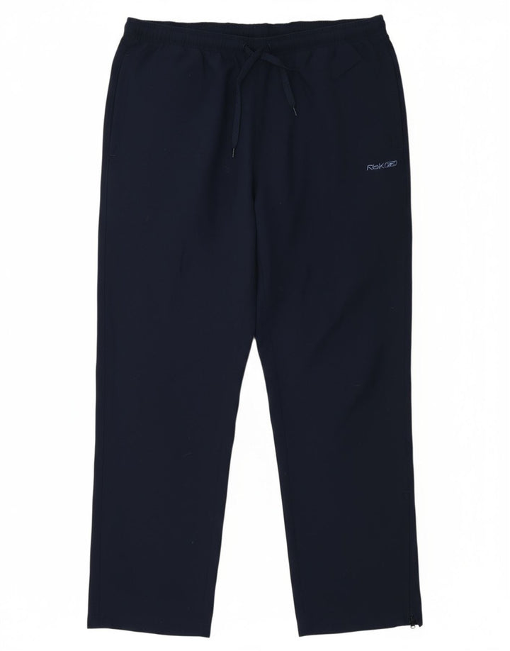 REEBOK Mens Tracksuit Trousers Large  Navy Blue Polyester