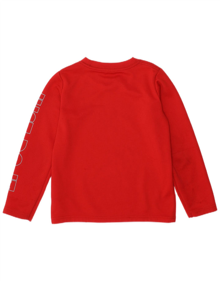 Nike Boys Graphic Top Long Sleeve 4-5 Years Red Polyester